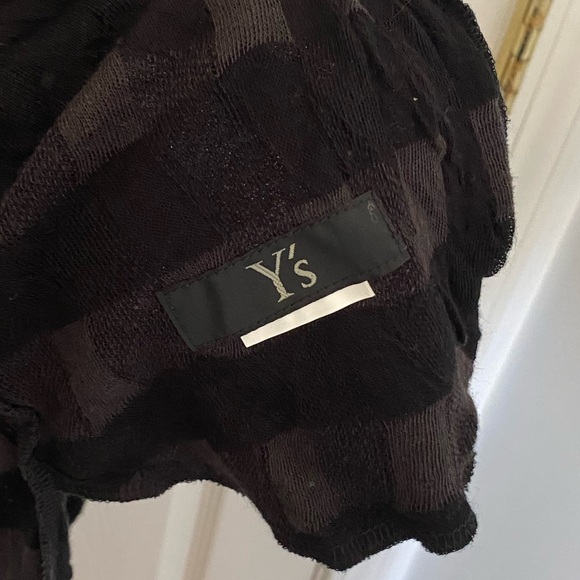 Yohji Yamamoto Y’s Asymmetrical Jaquard Sheer Checkered Grey Sleeveless Dress OS - Picture 4 of 7